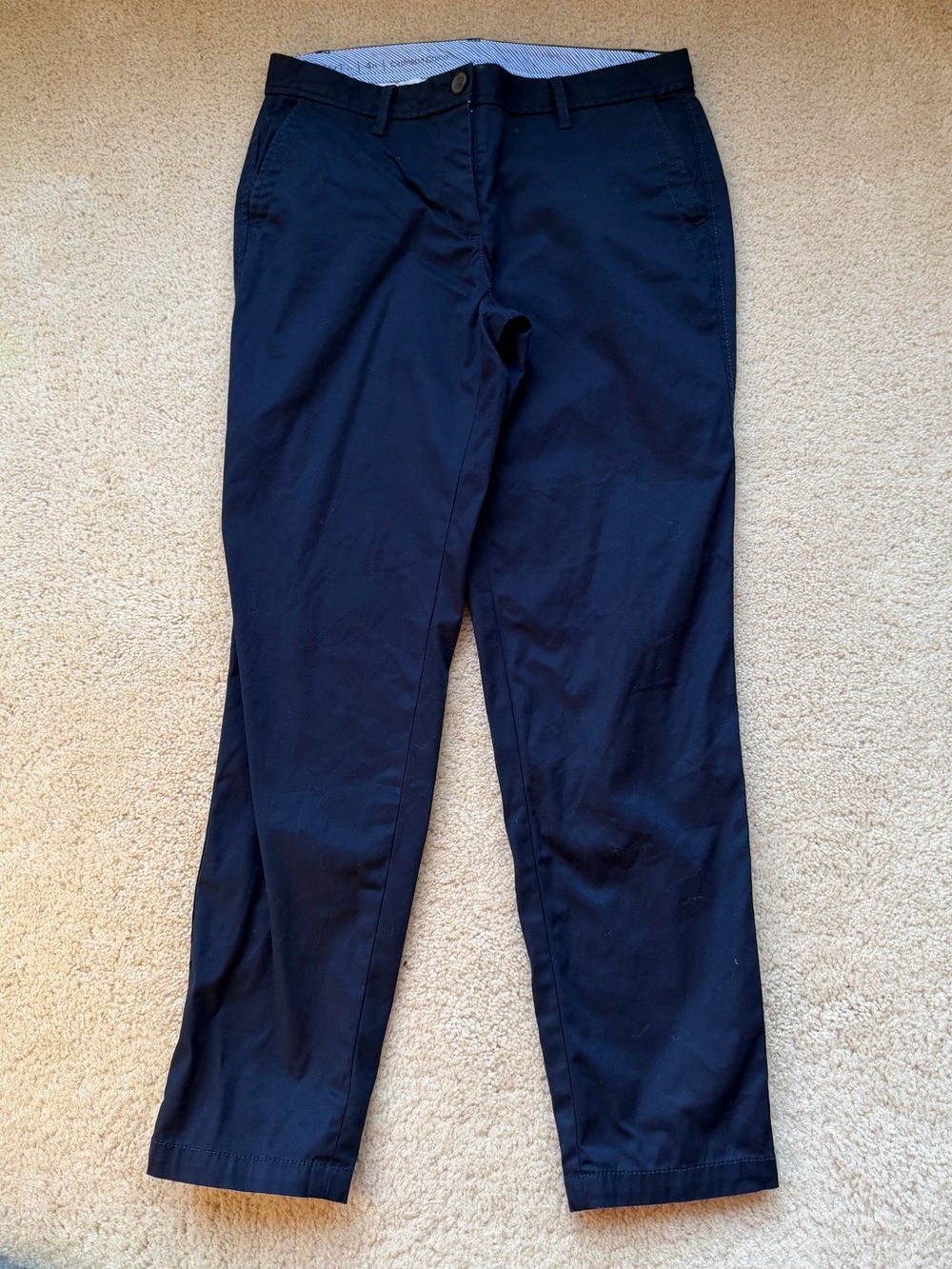 Talbots Navy Blue Girlfriend Chino Pants -  Size 4 Petite - EUC - Stretch